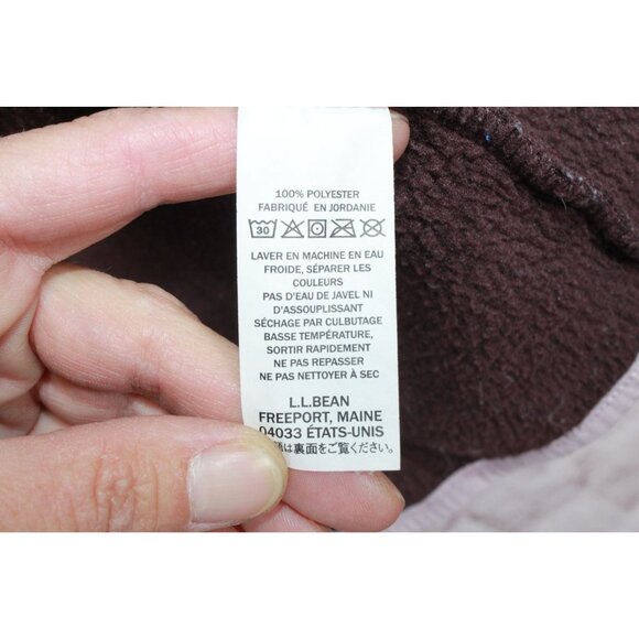 L.L. Bean Womens Full-Zip Burgundy Fleece Jacket Size XL Lightweight Warm Layer - Picture 9 of 10